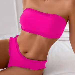 Pink Ruffled Bikini Set NWOT